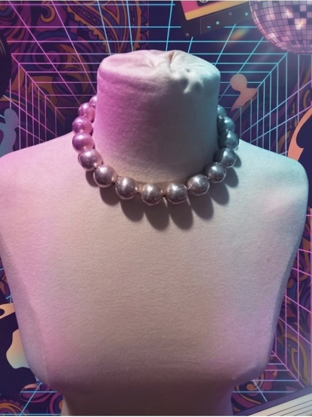 Vintage 16” Sterling  Silver chunky (round ball) Bead Choker Necklace -